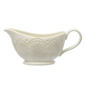 ❤️ 2025 The Pioneer Woman Vintage Lace Cream Embossed Gravy Boat